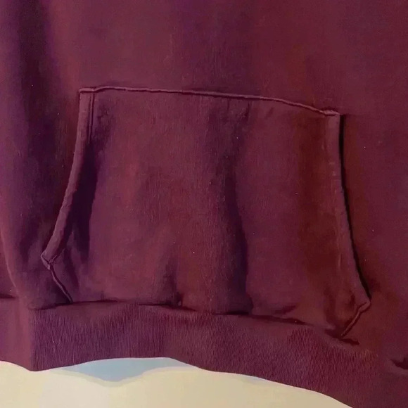 PINK Sweatshirt Women’s Medium Maroon Spellout 1/4 Zip Kangaroo Pouch - Picture 9 of 9